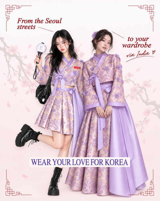 BTS Arirang Purple Modern Hanbok FULL SET (Plus Size Available)