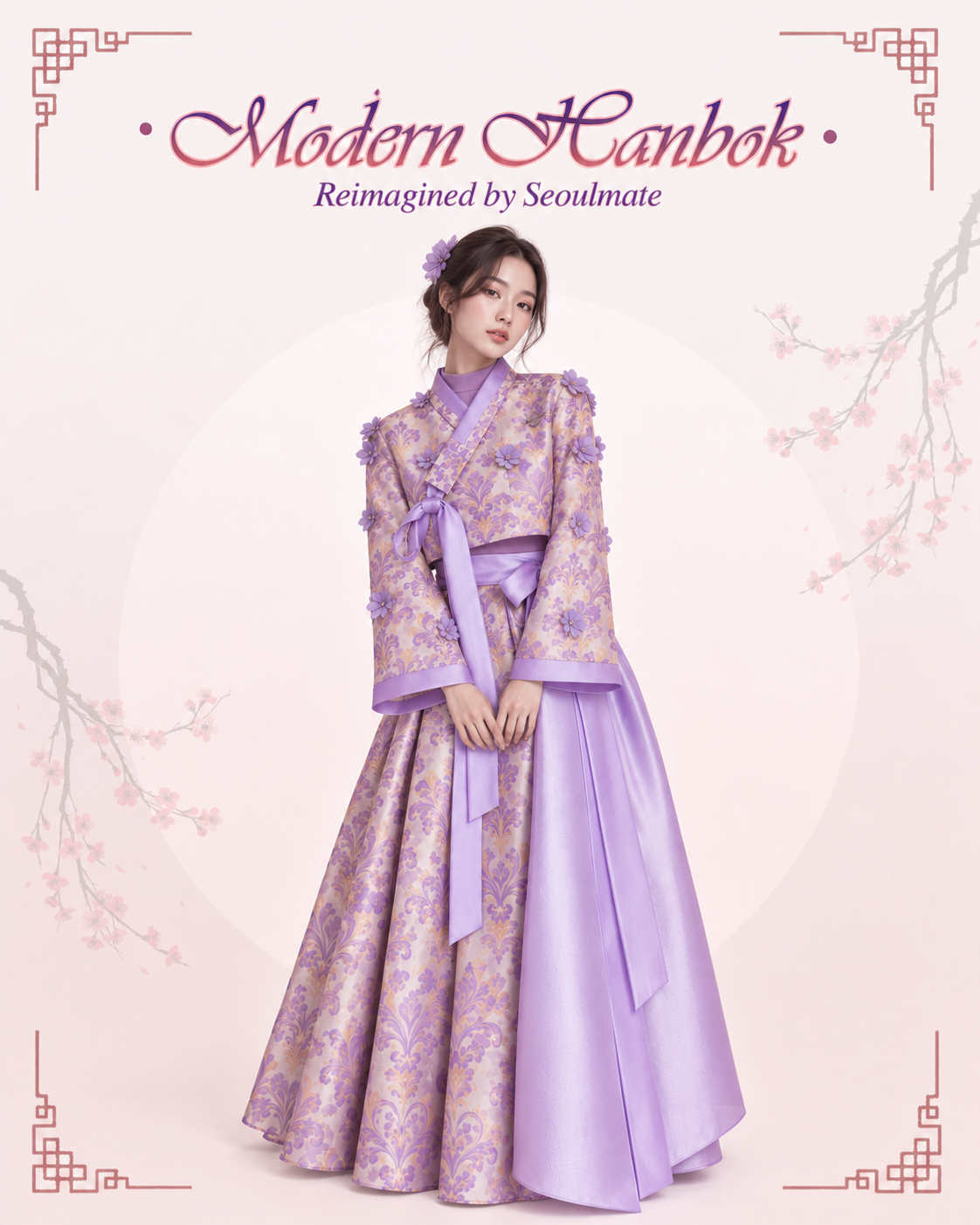 BTS Arirang Purple Modern Hanbok FULL SET (Plus Size Available)