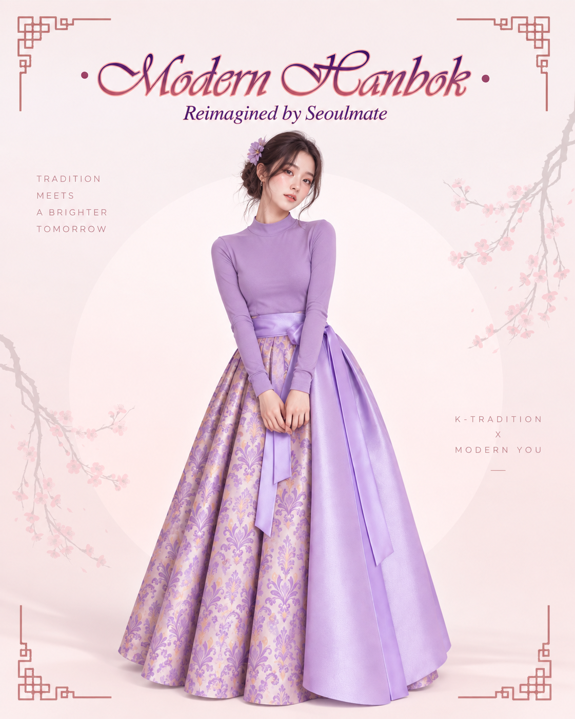 BTS Arirang Purple Modern Hanbok FULL SET (Plus Size Available)