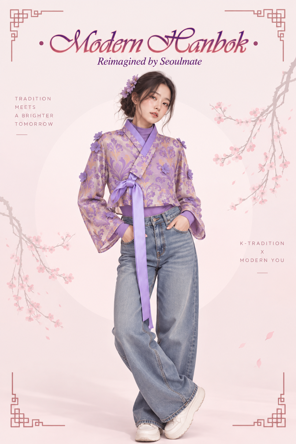BTS Arirang Purple Modern Hanbok FULL SET (Plus Size Available)