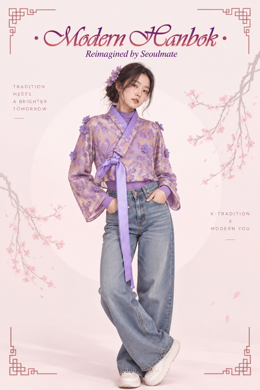 BTS Arirang Purple Modern Hanbok TOP (Plus Size Available)
