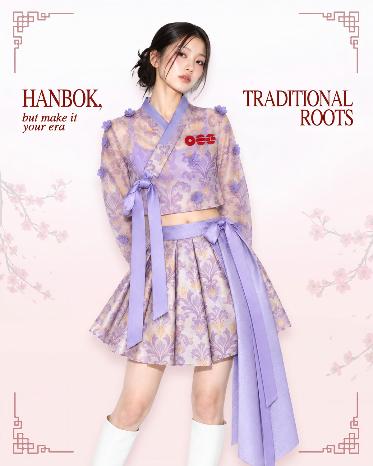 BTS Arirang Purple Modern Hanbok FULL SET (Plus Size Available)